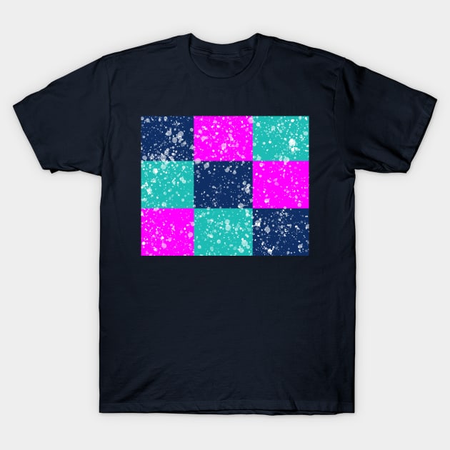 Vibrant squares with splash T-Shirt by PandLCreations